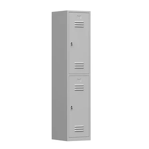 2 Doors Durable Metal Locker Cabinet Cheap Key Storage Metal Gym Worker Storage Cabinet Steel Locker Steel Metal Wardrobe