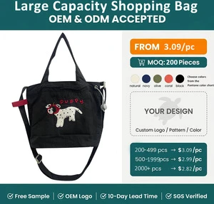 Bulong Crossbody Mini Polyester Shopping Bag Drawstring Closure Cartoon Pattern Daily Use Hand Length Handle Cute Embroidered
