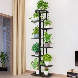 Livingroom Modern 8 Ties Flower Rack Display Metal Flower Stand Garden Wedding Flowers Pot Stands Wall Hanging Iron Plant Stand