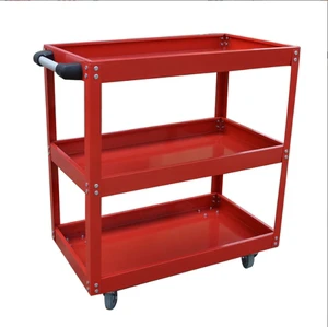 Multi-functional 3-Tier Rolling Tool Trolley Durable Car Repair Workshop Storage Cart for Garage Shelves