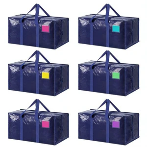 Storage Packing Clothes Dorm Home Organization 6 Pack Extra Large Heavy Duty Moving Bags with Reinforced Zipper Wide Handles