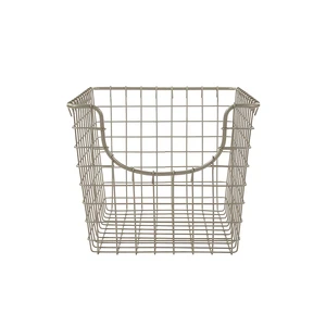 Stainless Steel Metal Woven Mesh Storage Basket-Eco-Friendly Multifunction Modern Home Decor Kitchen Use Powder Coated Rectangle