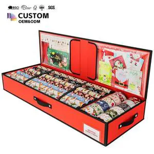 Large Foldable Holiday Gift Accessories Storage Container Christmas Wrapping Paper Organizer Storage Bag