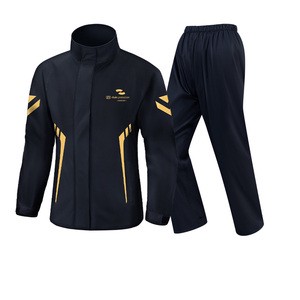 Motorcycle Rainsuit Waterproof Windproof Rain Jacket Pants 2-Piece Set With Packable Bag Raincoat Outdoor Riding Gear