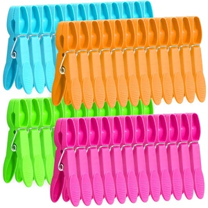 Air-Drying Eco-Friendly Durable Clothing Pin Set with Springs Hanging Pegs Clips for Laundry Shoes Colorful Plastic Clothespins