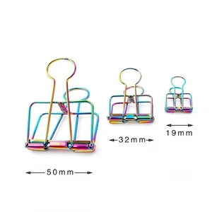 Popular New Design Solid Color Custom Rainbow Hollow Paper Clip