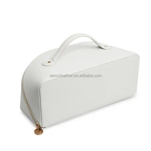 Wholesale Portable Leather Cosmetic Bags Makeup Cosmetic case Zipper Closure Toiletry Bag