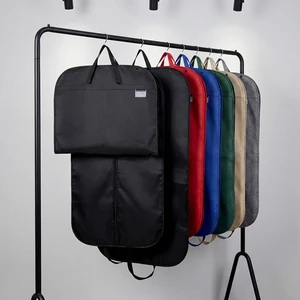 Wardrobe Hanging Clothing Thick Non-woven Dust Cover Suit Garment Dust Bag Window Visible White Zipper Closure Water Resistant