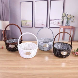 Oval Wire Flower Basket Valentine's Day And Mother's Day Gift Flower Shop Fresh Flowers Flower Bouquet For Girls