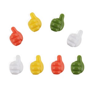 Self Adhesive Wall Decoration Hook Creative Silicone Thumb Key Hanger Hook Home Office Data Cable Clip Wire Desk Organizer