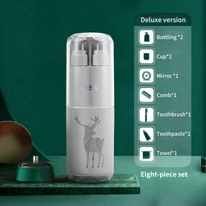 Classic Self Carry Travel Bottles 8 In One Makeup Cosmetic Toiletries Liquid Containers No-Leak Portable Travel