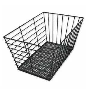 Durable Iron Material High Quality Black Metal Wire Fruit Basket Kitchen Decorative Design Economically Priced Storage Baskets