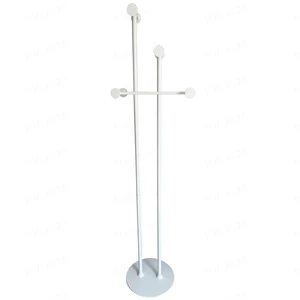 Modern Metal Freestanding Coat Rack with 8 Hooks and Hat Stand for Hotel Bedroom Laundry or Kitchen Clothes Organization