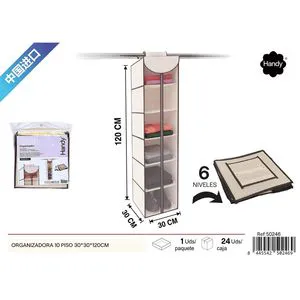 10-Tier Hanging Closet Organizer 30x30x120 cm Storage Item Holder