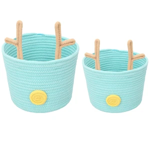 Reusable Large Capacity Christmas Reindeer Cotton Storage Baskets Foldable Holiday Decor Party Supplies Customized Size Color