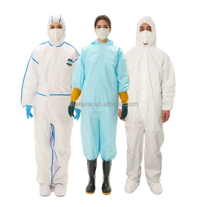 Wholesale Factory Dust Proof Waterproof Coverall PPE Protective Clothing Suits SF Microporous Disposable Coverall