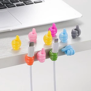 Creative Thumb Hook Cable Organizer Round Hook Type Durable Random Color For Data Cable Management
