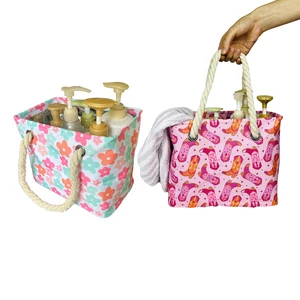 Custom/Wholesale Toiletry Storage Bag, Western-Style Portable Toiletry Storage with Mesh Bottom Waterproof Oxford Bath Organizer