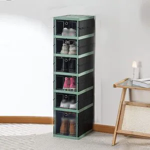 Hot Selling Modern Luxury Injection-Molded Rectangle Plastic Foldable Shoe Cabinet & Office Organizer for Home