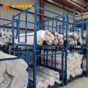 Customized Stacking Foldable Movable Metal Steel Storage Cloth Rolls Rack