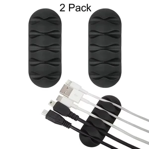 Rectangle TPR Cable Clips Cord Management Organizer Adhesive Hooks Wire Holder for Power Cords Charging Storage Accessories