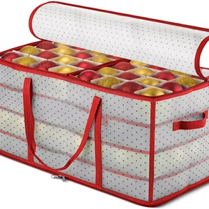 Plastic Rectangular Christmas Ornament Storage Box with 3-10L Capacity for Holiday Decorations