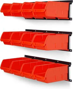 Plastic Wall Mounted Storage Box Tool Parts Garage Unit Shelving Plastic Tool Boxes Case Hardware Screw Tool Storage Rack