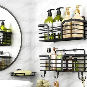 BX No-Drilling Wall-Mounted Carbon Steel Detachable Bathroom Storage Racks & Shower Caddy Set With Precision Tolerance