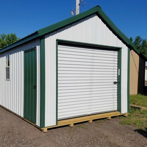 Container Workshop, Insulated Prefab Metal Car Storage Unit with Ventilation Shutters for Backyard & Construction Site Parking