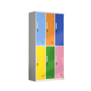 Colorful 6-Door Durable Modern Steel Storage Lockers Freestanding Lockable Home Furniture Hospital Gym Living Room School