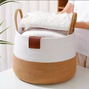 Cotton Hand-woven Storage Basketstorage Basket; Storage Bin