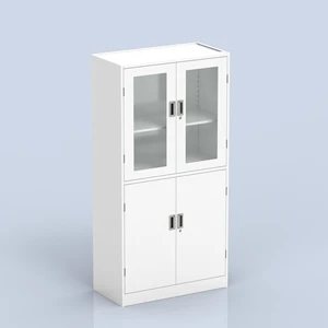 All Steel Hospital & School Use Contemporary Design Laboratory Reagent Storage Cabinet 900mm with Glass Doors