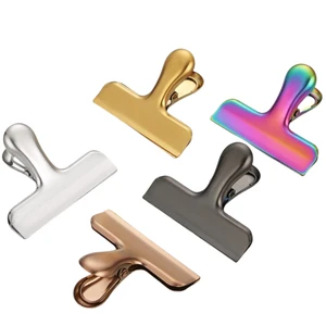 Popular Design Stainless Steel 5.8cm*5.6cm Food Sealing Bag Clip Kitchen Sealing Clip Custom Logo Kitchen Bag Clip