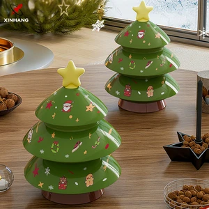 Xinhang Bulk order Plastic Closet Storage Box Multi-layer Tree Cookie Storage Box Cute Christmas Tree Candy Storage Container