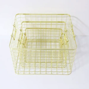 Modern square Shape Storage Metal Wire Basket with 4 Colors and Three Sizes