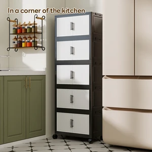 Large Capacity Movable Folding Cabinet Modern Design Snack Storage Cabinet Household Clothing Storage Container