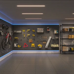Heavy-Duty Trending Eco-Friendly Zero Formaldehyde Garage Wall Mounted Tool Organizer WPC Panel Wall Hanging Rack