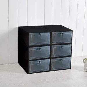 Modern Transparent Sliding PP Storage Box Stackable and Foldable Plastic Shoe Bag with Magnetic Acrylic Home Door Storage
