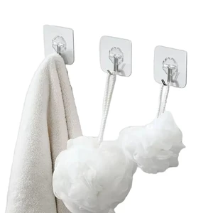 Durable Metal Mug Holder Rack Transparent Strong Self-Adhesive Plastic Wall Creative Cabinet Door Tool New Hooks Rails