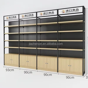 Manufacturer Double Side Multilayer Flat Back Panel Light Duty Supermarket Shop Store Display Rack Shelves For Convenience Store