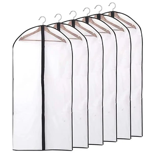 Custom Hanging Transparent Peva Clothing Garment Suit Dress Jacket Clothes Coat Dustproof Cover Protector Bag for Household