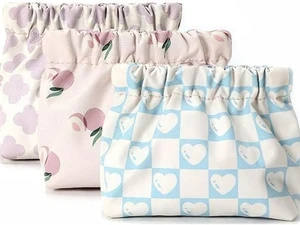 Waterproof Polyester Snap Closure Storage Bag Portable Fashion Lipstick Pouch With Automatic Closure Printed Makeup Bag
