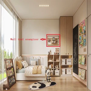 YOUPON Modern Multi-purpose Sturdy Wall Storage Rack Decorative Storage Organizer Indoor Bedroom Wall Shelf Wall Mount Organizer