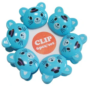 Home Office Gift Set Plastic Bag Clips in Animal Design-Frog Cat Bear