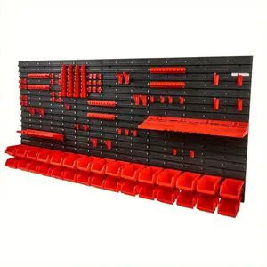 90Pk Wall Mounted Storage Bins Garage Tool Organizer Storage Bin and Box Pegboard with Tool Holders