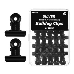 High Quality Metal Office Binder Clip Box Black Bulldog Design Long Tail Non-Magnetic