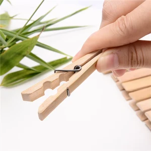 24pcs 7.2cm Pine Wooden Peg Clips Natural Bamboo Clothespins for Kitchen Living Room Shoes Clothes Drying Durable Shoes Living