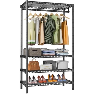 NSF Approved 4 Tier Freestanding Metal Garment Rack Heavy Duty Clothing Closet Organizer for Bedroom Apartment Boltless OEM