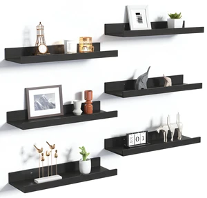 Hot Selling Single Tier Eco-Friendly Durable Wood Wall Mounted Shelf for Bathroom Kitchen Storage and Photo Display