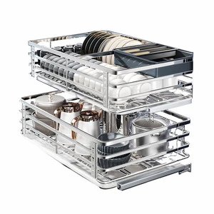 Modern Design 2-Tier High Performance Slide Pull Out Cabinets Best Value Storage Rack Organizers for Kitchen Accessories